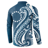 Kia Orana Cook Islands Button Sweatshirt Auika Plumeria Tropical Waves - Polynesian Pride