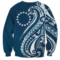 Kia Orana Cook Islands Sweatshirt Auika Plumeria Tropical Waves - Polynesian Pride