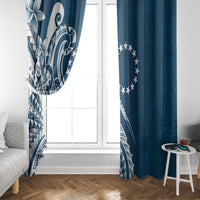 Kia Orana Cook Islands Window Curtain Auika Plumeria Tropical Waves - Polynesian Pride
