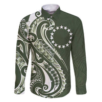 Kia Orana Cook Islands Family Matching Long Sleeve Bodycon Dress and Hawaiian Shirt Matie Plumeria Tropical Waves - Polynesian Pride