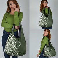 Kia Orana Cook Islands Grocery Bag Matie Plumeria Tropical Waves - Polynesian Pride