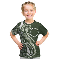 Kia Orana Cook Islands Kid T Shirt Matie Plumeria Tropical Waves - Polynesian Pride