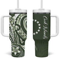 Kia Orana Cook Islands Tumbler With Handle Matie Plumeria Tropical Waves - Polynesian Pride