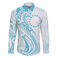 Kia Orana Cook Islands Family Matching Long Sleeve Bodycon Dress and Hawaiian Shirt Moana Plumeria Tropical Waves - Polynesian Pride