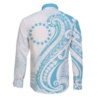 Kia Orana Cook Islands Family Matching Off Shoulder Short Dress and Hawaiian Shirt Moana Plumeria Tropical Waves - Polynesian Pride