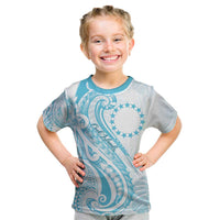 Kia Orana Cook Islands Kid T Shirt Moana Plumeria Tropical Waves - Polynesian Pride