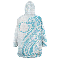 Kia Orana Cook Islands Wearable Blanket Hoodie Moana Plumeria Tropical Waves - Polynesian Pride