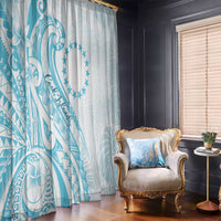 Kia Orana Cook Islands Window Curtain Moana Plumeria Tropical Waves - Polynesian Pride