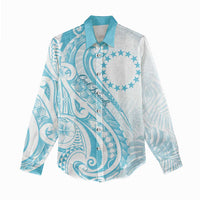 Kia Orana Cook Islands Women Casual Shirt Moana Plumeria Tropical Waves - Polynesian Pride