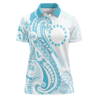 Kia Orana Cook Islands Women Polo Shirt Moana Plumeria Tropical Waves - Polynesian Pride
