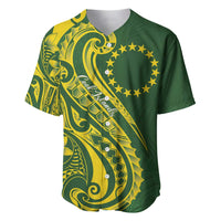 Kia Orana Cook Islands Baseball Jersey Plumeria Tropical Waves - Polynesian Pride