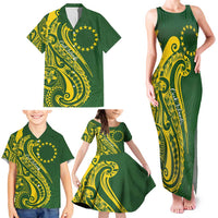 Kia Orana Cook Islands Family Matching Tank Maxi Dress and Hawaiian Shirt Plumeria Tropical Waves - Polynesian Pride