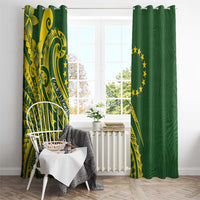 Kia Orana Cook Islands Window Curtain Plumeria Tropical Waves - Polynesian Pride