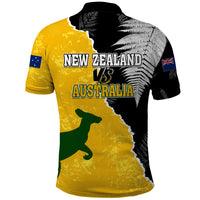 Australia Rugby Mix New Zealands Rugby Polo Shirt Wallabies Versus Silver Fern Sporty Basic LT7 - Polynesian Pride