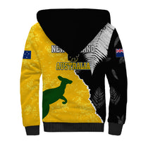 Australia Rugby Mix New Zealands Rugby Sherpa Hoodie Wallabies Versus Silver Fern Sporty Basic LT7 - Polynesian Pride