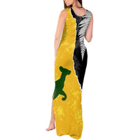 Australia Rugby Mix New Zealands Rugby Tank Maxi Dress Wallabies Versus Silver Fern Sporty Basic LT7 - Polynesian Pride