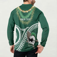 Hawaii Rainbow Warriors Alumni Personalized Button Sweatshirt Ti Maile Lei - Glory For The Warriors