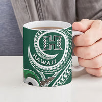 Hawaii Rainbow Warriors Alumni Personalized Ceramic Mug Ti Maile Lei - Glory For The Warriors