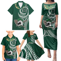 Hawaii Rainbow Warriors Alumni Personalized Family Matching Puletasi and Hawaiian Shirt Ti Maile Lei - Glory For The Warriors