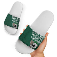 Hawaii Rainbow Warriors Alumni Slide Sandals Ti Maile Lei - Glory For The Warriors