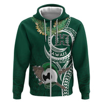 Hawaii Rainbow Warriors Alumni Personalized Zip Hoodie Ti Maile Lei - Glory For The Warriors
