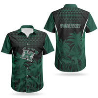 Hawaii Rainbow Warriors La'au Pama Personalized Couples Matching Off Shoulder Maxi Dress and Hawaiian Shirt