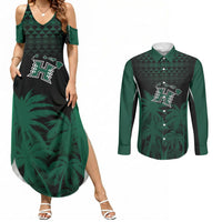 Hawaii Rainbow Warriors La'au Pama Personalized Couples Matching Summer Maxi Dress and Long Sleeve Button Shirt