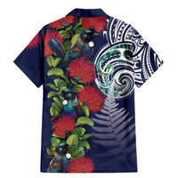 Meri Kirihimete New Zealand Family Matching Mermaid Dress and Hawaiian Shirt Tui on Pohutukawa - Blue Ver LT7 - Polynesian Pride