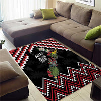 New Zealand Christmas Taniko Poutama Area Rug Flora Map with Birds - Polynesian Pride