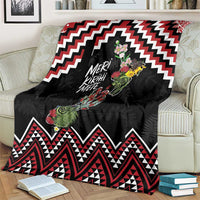 New Zealand Christmas Taniko Poutama Blanket Flora Map with Birds - Polynesian Pride