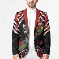 New Zealand Christmas Taniko Poutama Blazer Flora Map with Birds - Polynesian Pride