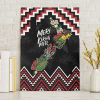 New Zealand Christmas Taniko Poutama Canvas Wall Art Flora Map with Birds - Polynesian Pride