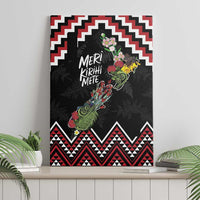 New Zealand Christmas Taniko Poutama Canvas Wall Art Flora Map with Birds - Polynesian Pride