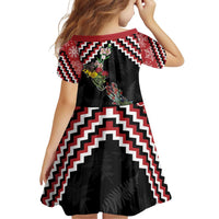 New Zealand Christmas Taniko Poutama Family Matching Off Shoulder Short Dress and Hawaiian Shirt Flora Map with Birds LT7 - Polynesian Pride