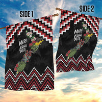 New Zealand Christmas Taniko Poutama Garden Flag Flora Map with Birds - Polynesian Pride