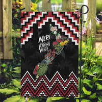 New Zealand Christmas Taniko Poutama Garden Flag Flora Map with Birds - Polynesian Pride