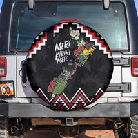 New Zealand Christmas Taniko Poutama Spare Tire Cover Flora Map with Birds - Polynesian Pride