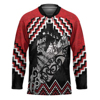New Zealand Christmas Taniko Poutama Hockey Jersey Mountainscape Maori Fern - Polynesian Pride