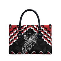 New Zealand Christmas Taniko Poutama Leather Bag Mountainscape Maori Fern - Polynesian Pride