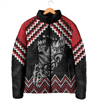 New Zealand Christmas Taniko Poutama Padded Jacket Mountainscape Maori Fern - Polynesian Pride