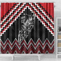 New Zealand Christmas Taniko Poutama Shower Curtain Mountainscape Maori Fern - Polynesian Pride