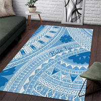 Bula Fiji Classic Masi Tapa Area Rug Turquoise - Polynesian Pride