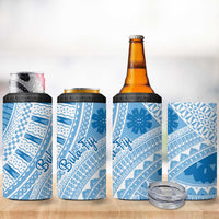 Bula Fiji Classic Masi Tapa 4 in 1 Can Cooler Tumbler Turquoise - Polynesian Pride