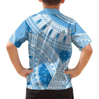 Bula Fiji Classic Masi Tapa Kid Hawaiian Shirt Turquoise - Polynesian Pride