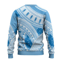 Bula Fiji Classic Masi Tapa Ugly Christmas Sweater Turquoise - Polynesian Pride