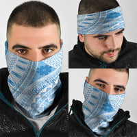 Bula Fiji Classic Masi Tapa Neck Gaiter Turquoise - Polynesian Pride