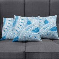 Bula Fiji Classic Masi Tapa Pillow Cover Turquoise - Polynesian Pride