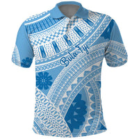 Bula Fiji Classic Masi Tapa Polo Shirt Turquoise - Polynesian Pride