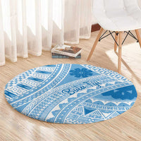 Bula Fiji Classic Masi Tapa Round Carpet Turquoise - Polynesian Pride