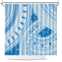 Bula Fiji Classic Masi Tapa Shower Curtain Turquoise - Polynesian Pride